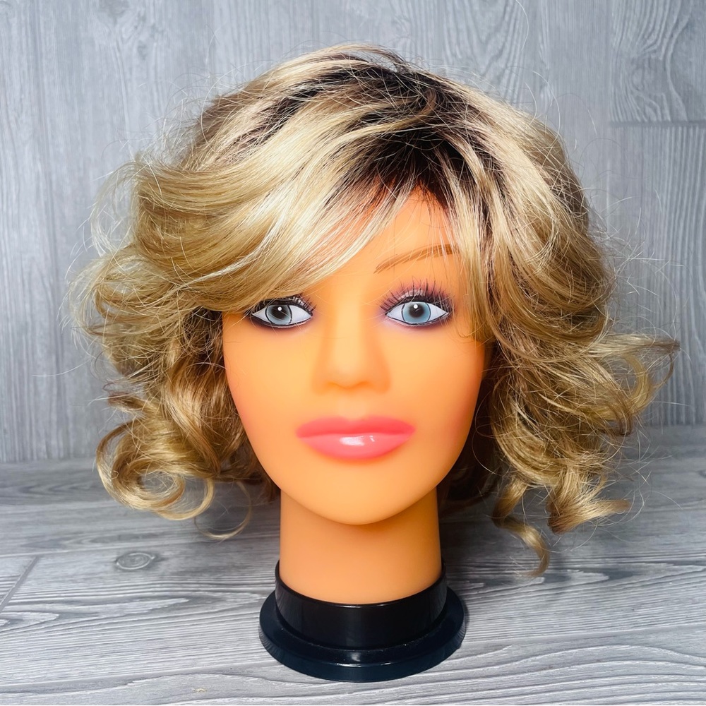 envy kanekalon fiber wig curly brown wig with highlights wig add ons wig